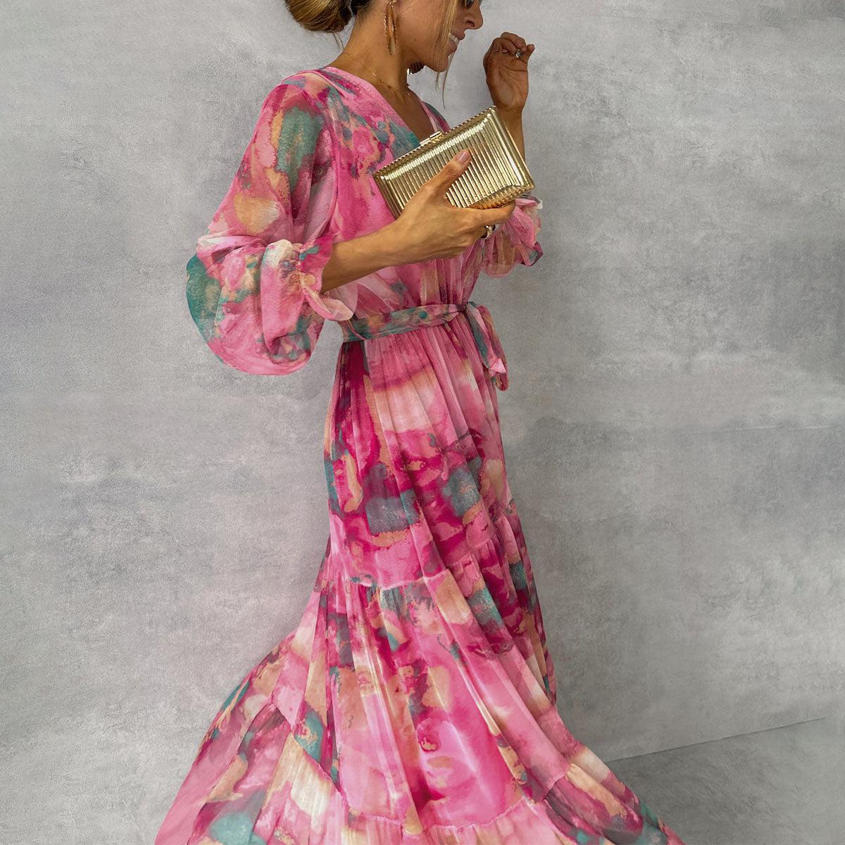 Damenkleid mit Wickelform | Maxilänge