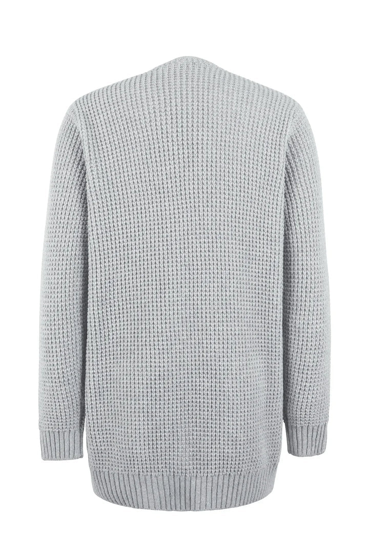 Damen-Strickjacke in Verlängerter Ausführung | winterliche Struktur