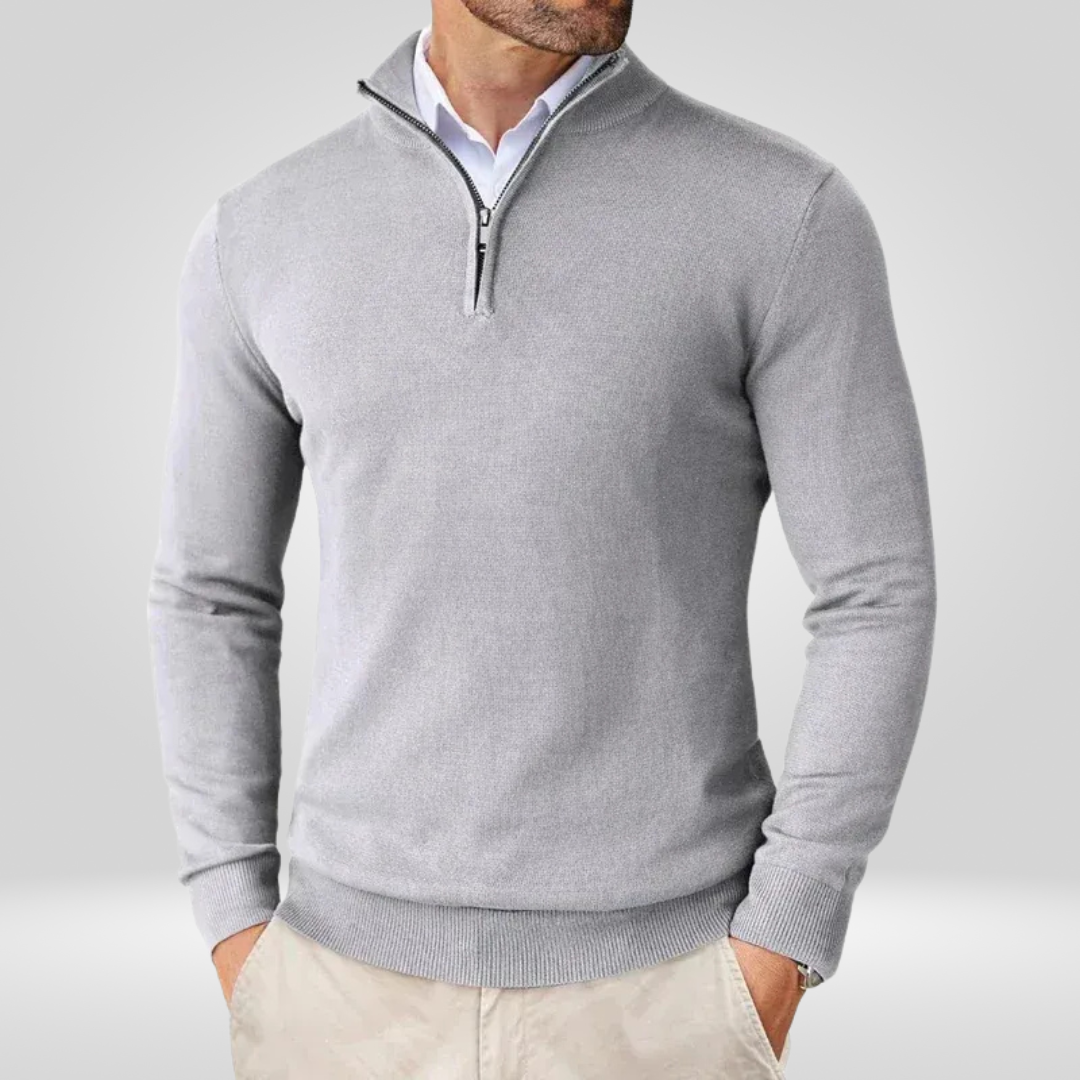 Herren Pullover | Reißverschlusskragen schmale Linienführung