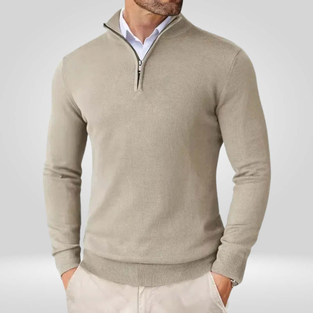 Herren Pullover | Reißverschlusskragen schmale Linienführung