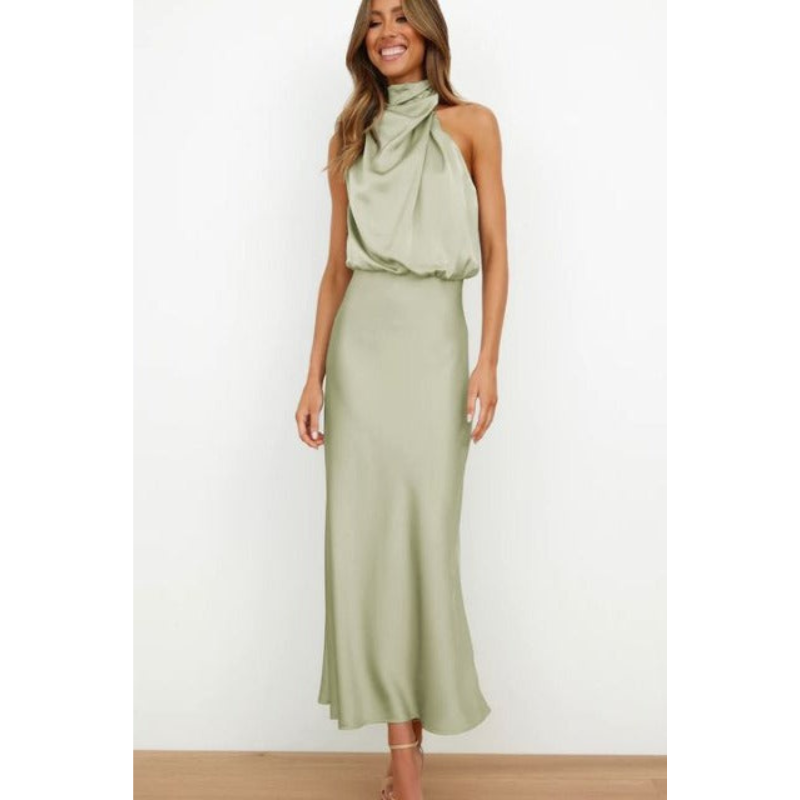 Damen-Abendkleid mit Neckholder-Ausschnitt | Midi-Länge
