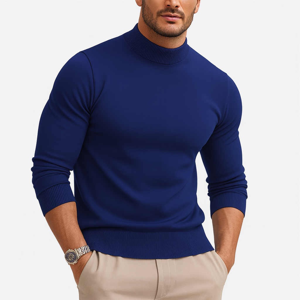 Herrenpullover | Rollkragen Langarm Pullover Körpernahe Passform