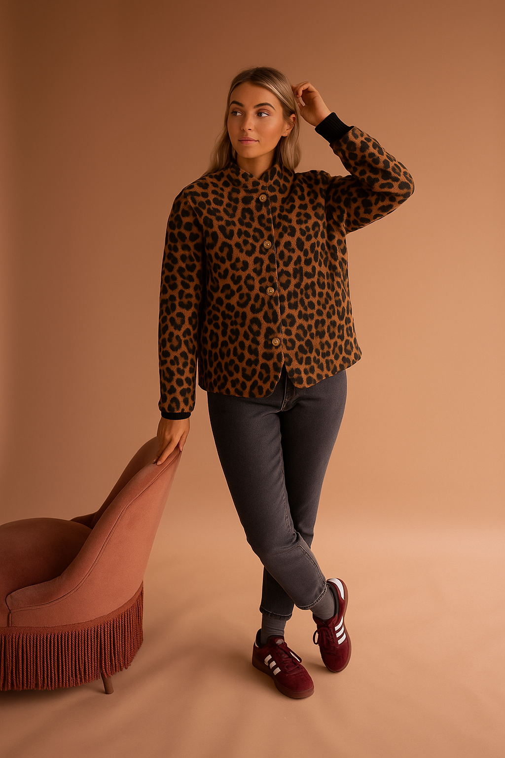 Damen Jacke | Kurze Ausführung mit Musterakzent