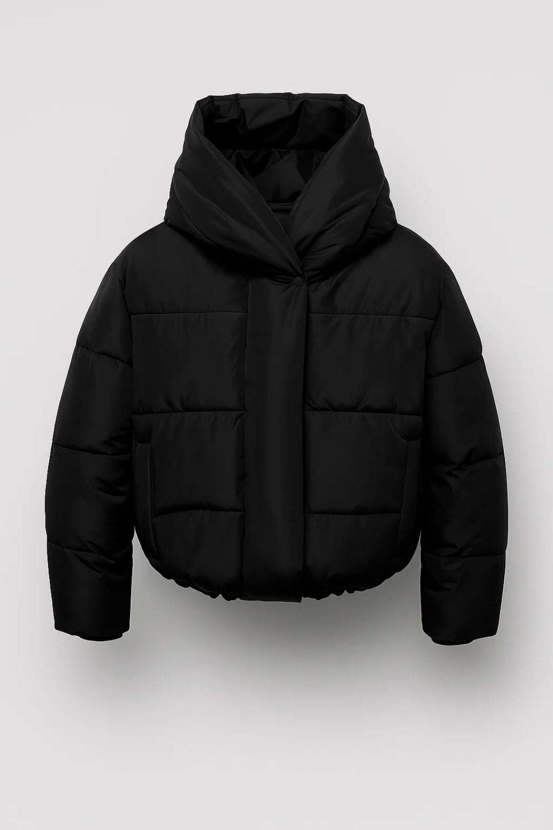 Damenjacke | Kurze gesteppte Jacke mit Kapuze und elastischem Saum