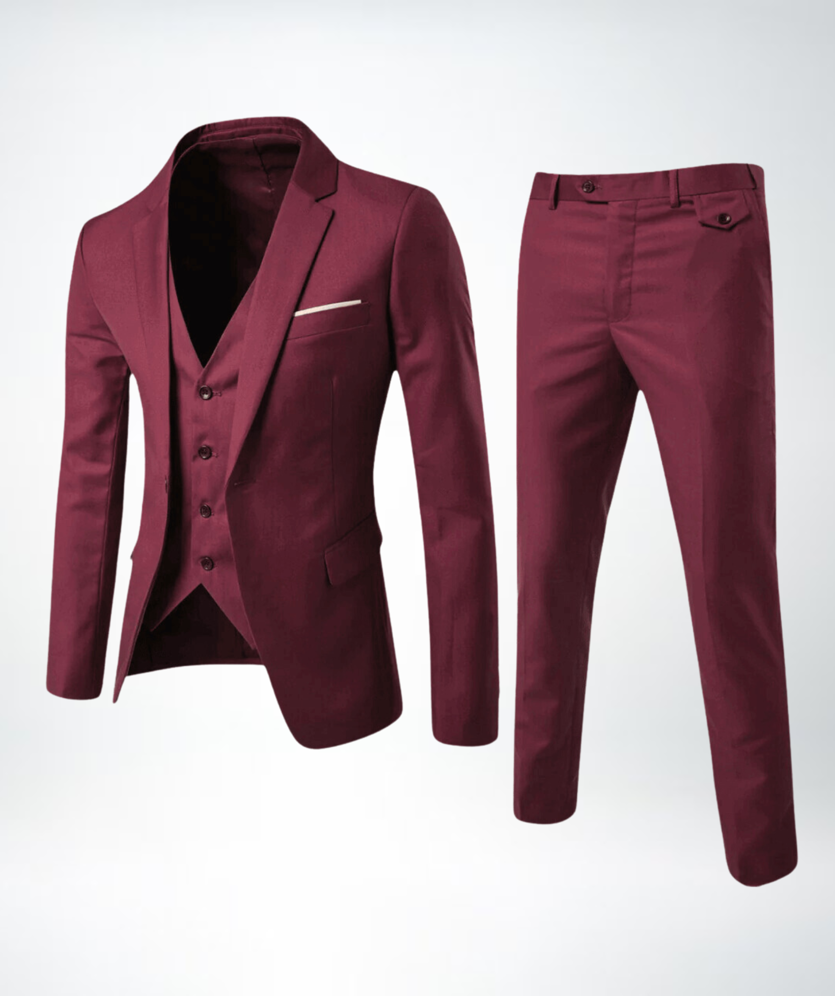Herren Dreiteiliger Anzug | Taillierte Jacke Weste Hose