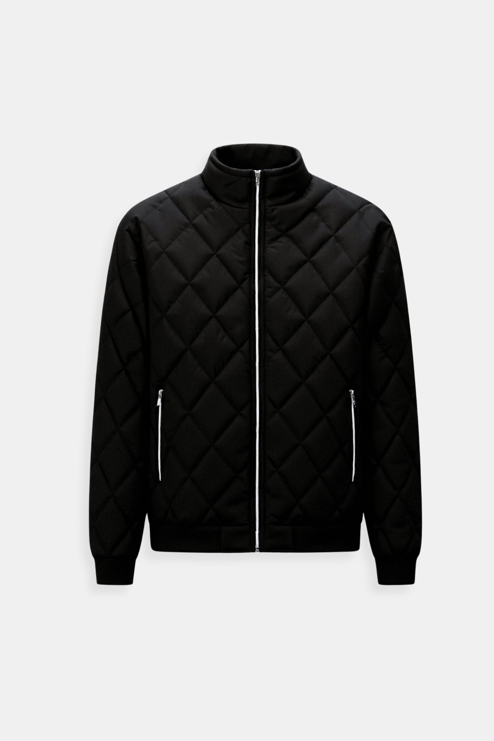 Herren-Steppjacke in dunkler Farbgebung | lineare Steppstruktur