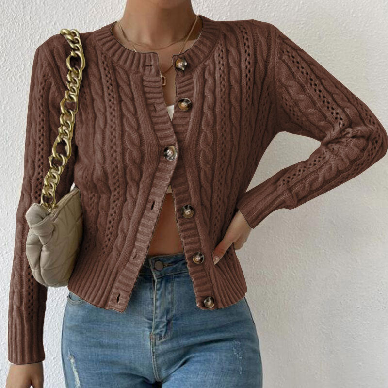 Strukturierte Strickjacke für Damen | Mit Knopfleiste