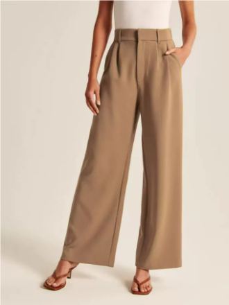Damen-Hose mit Hoher Taille | weite Beinführung