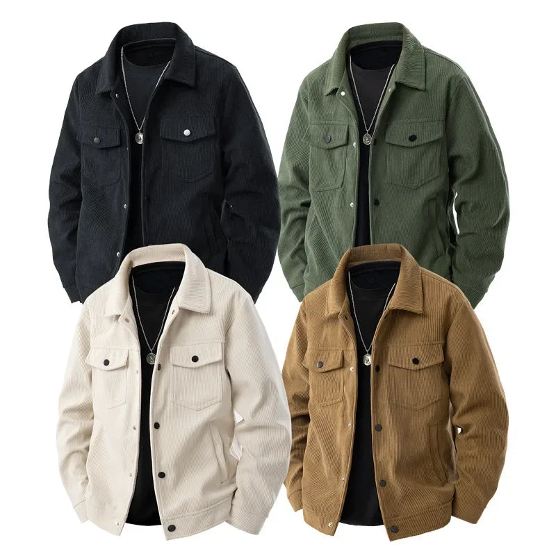 Herren-Cordjacke im langen schnitt | strukturdesign