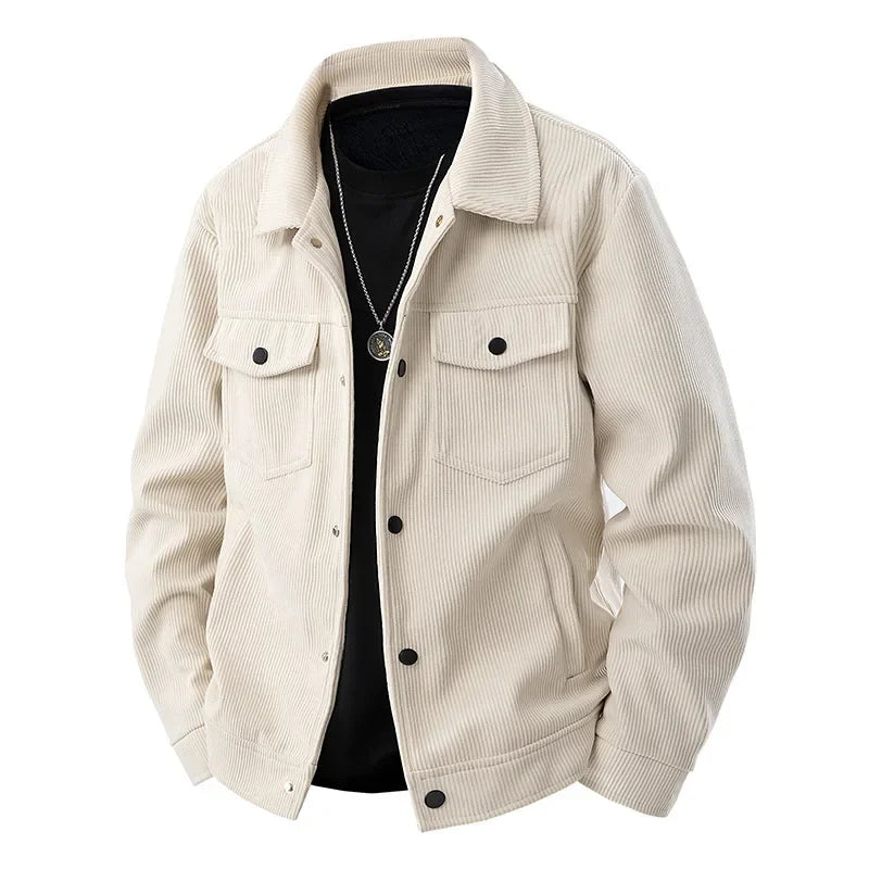 Herren-Cordjacke im langen schnitt | strukturdesign
