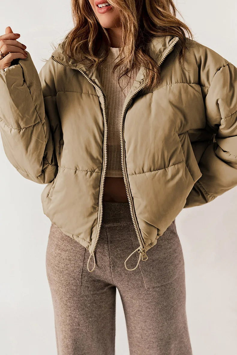 Damen Steppjacke | Reißverschluss und Eingrifftaschen
