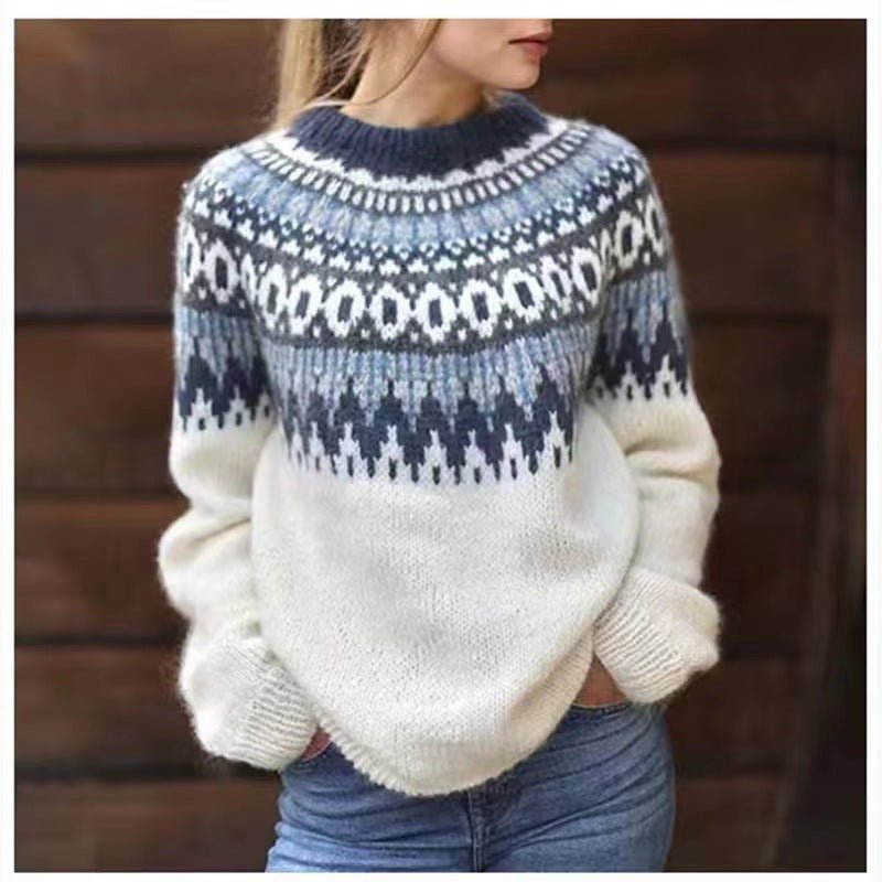 Norweger Pullover für Damen | Rundhals