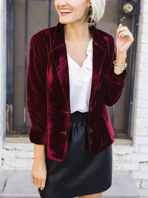 Damen-Blazer mit Samtoberfläche | strukturierte Ausführung