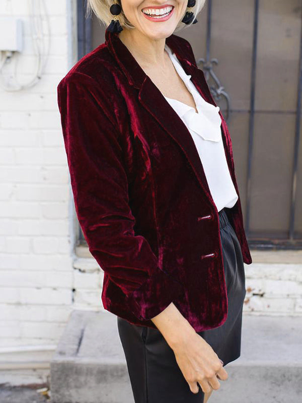 Damen-Blazer mit Samtoberfläche | strukturierte Ausführung