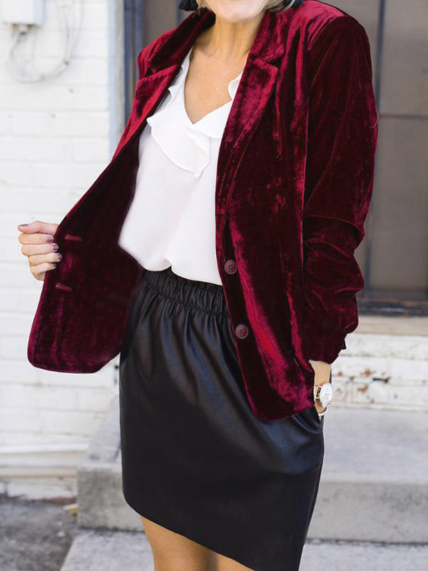 Damen-Blazer mit Samtoberfläche | strukturierte Ausführung