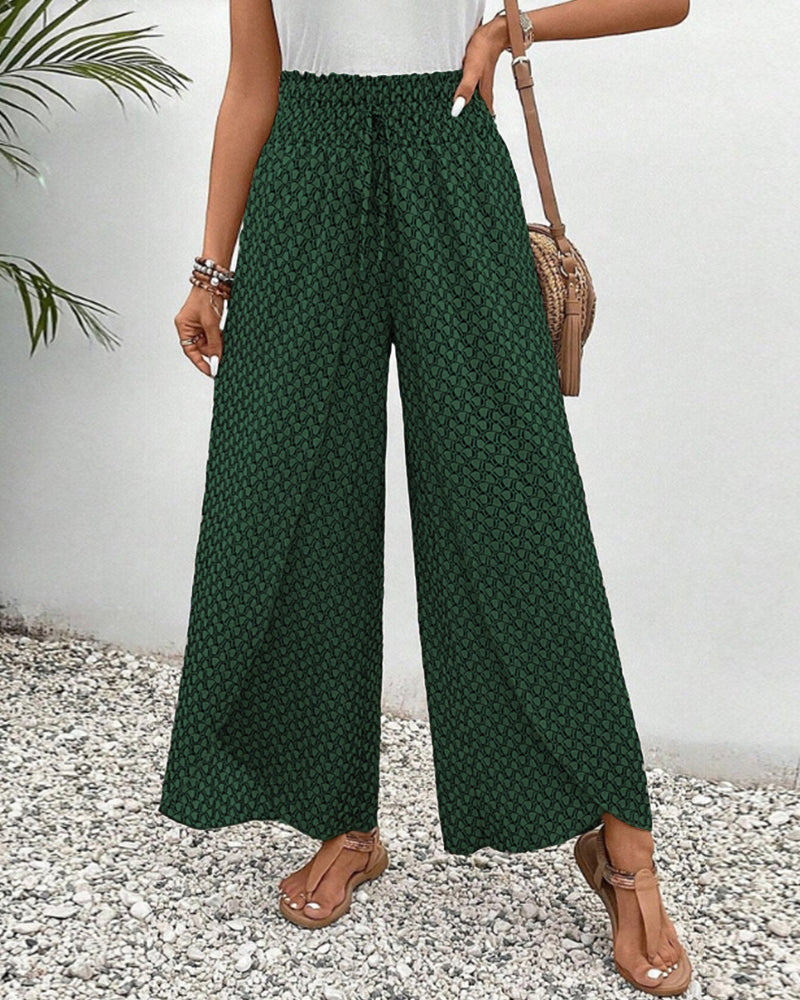 Damen Hose Sommer | hohe Taille und geometrisches Muster