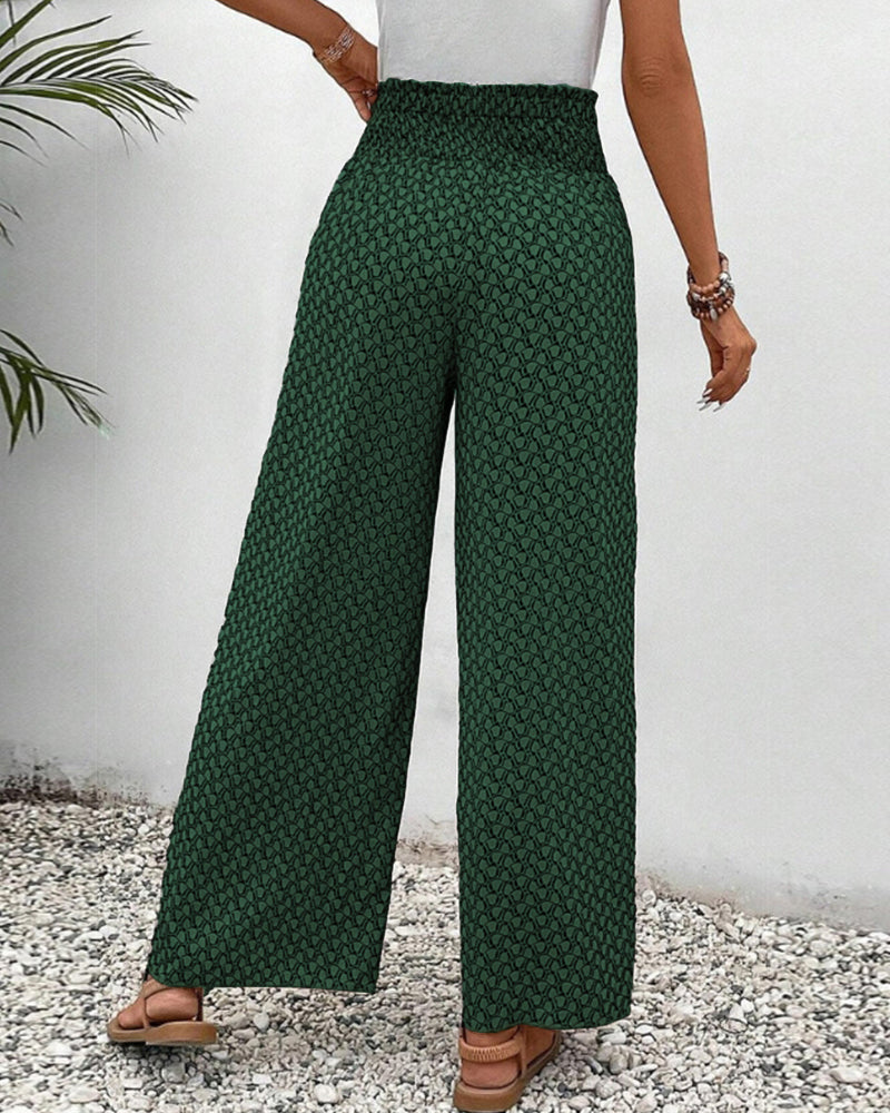 Damen Hose Sommer | hohe Taille und geometrisches Muster