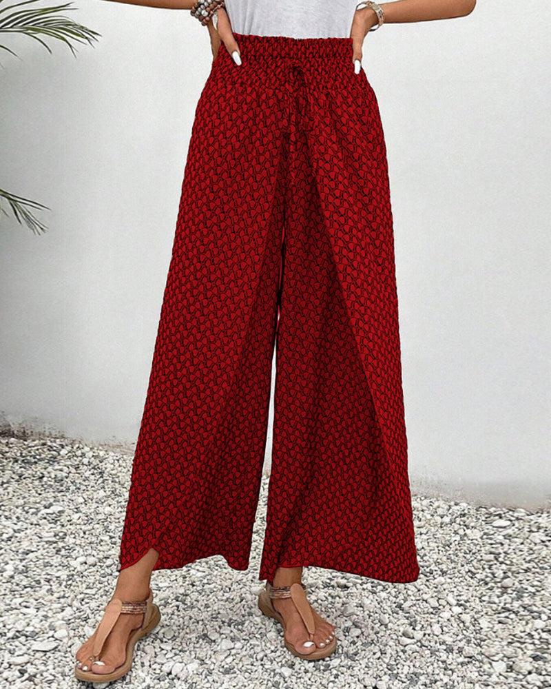 Damen Hose Sommer | hohe Taille und geometrisches Muster