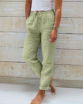 Damen Hose | elastischer Bund und Seitentaschen