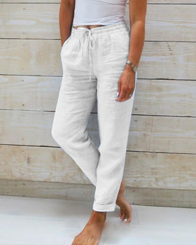 Damen Hose | elastischer Bund und Seitentaschen