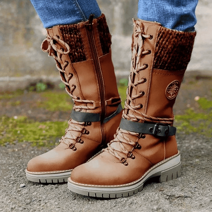 Damen-Schnürstiefel mit mittlerer schafthöhe | Wintertauglich