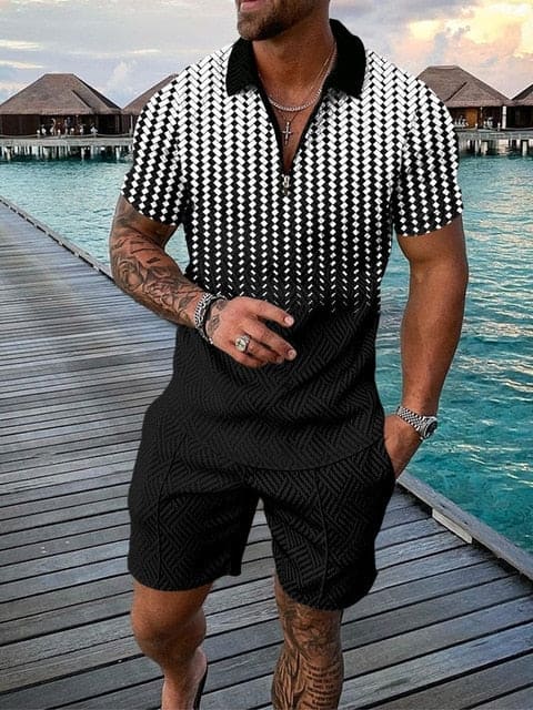 Herren Freizeit-Set | zweiteiliges Outfit mit Aufdruck