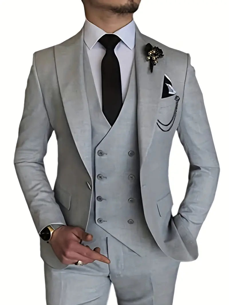 Herren Business-Set | Blazer, Weste und Hose in klarer Form