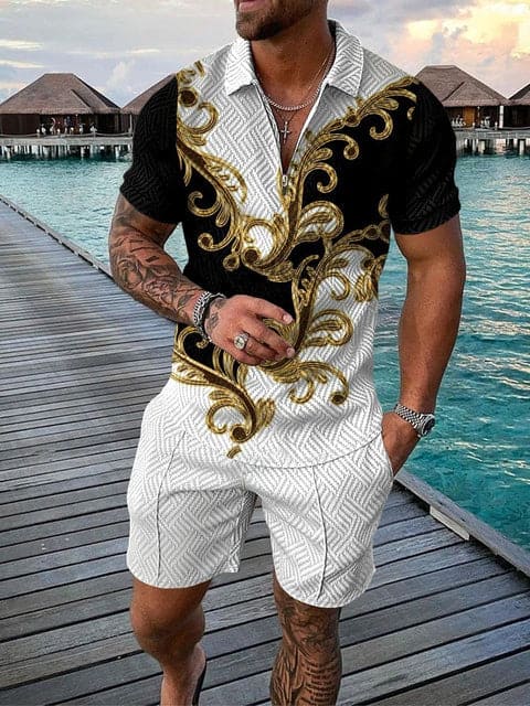Herren Freizeit-Set | zweiteiliges Outfit mit Aufdruck