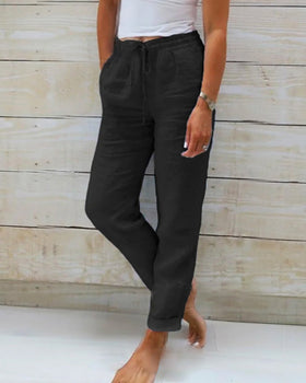 Damen Hose | Lockere Schnittform mit elastischem Bund