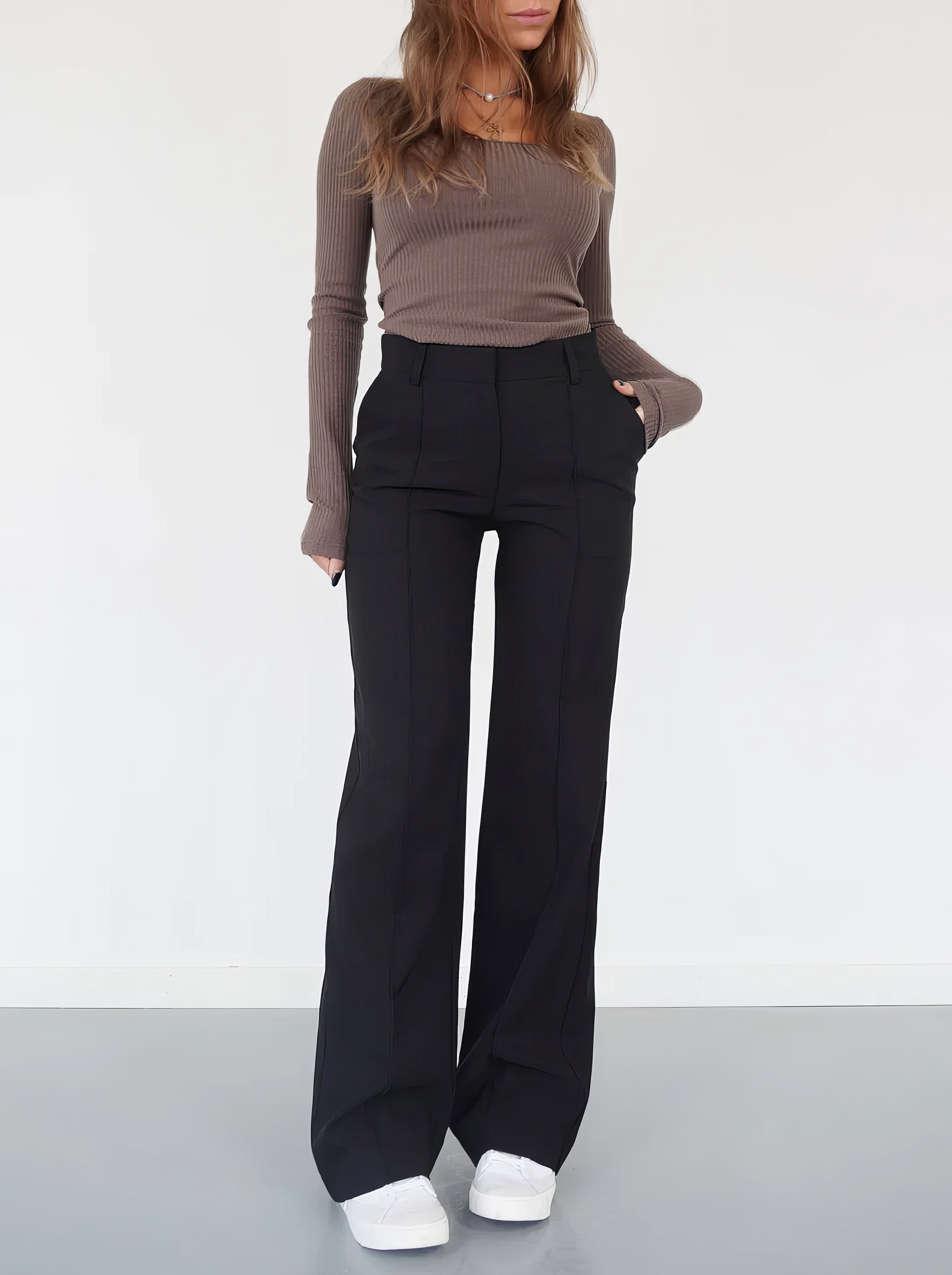 Damenhose | Hohe Taille mit geraden Beinen