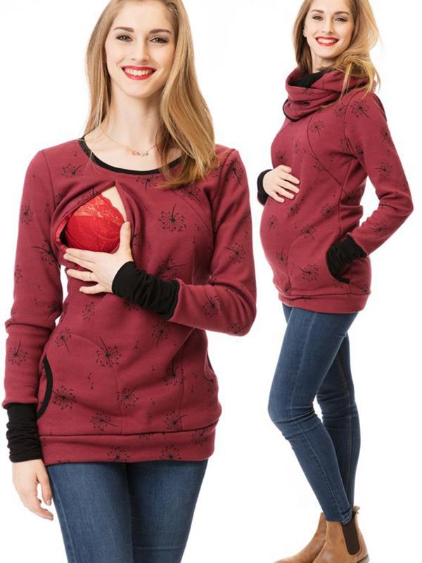 Stillpullover Damen | Kapuze mit Reißverschluss und Taschen