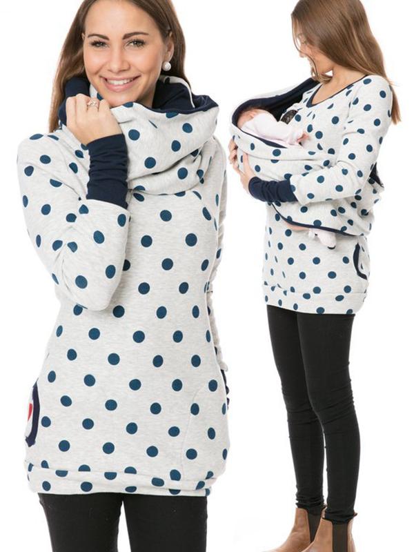 Stillpullover Damen | Kapuze mit Reißverschluss und Taschen
