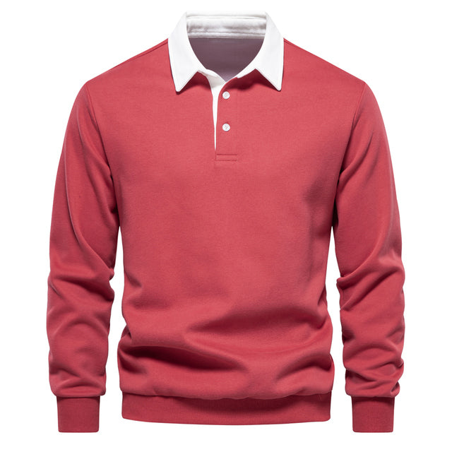 Herren Langarm Polo | gerader Aufbau mit klassischem Kragen