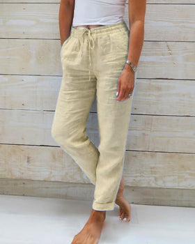 Damen Hose | Lockere Schnittform mit elastischem Bund