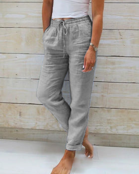 Damen Hose | elastischer Bund und Seitentaschen