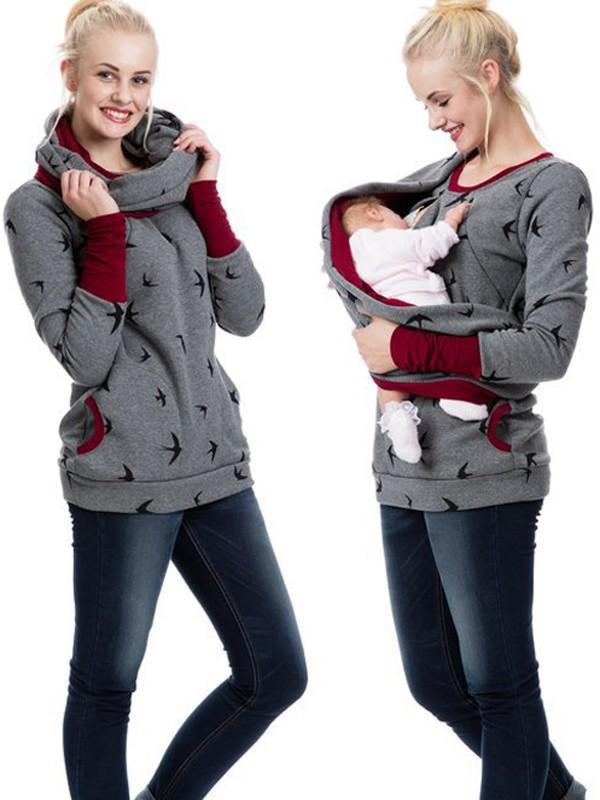 Stillpullover Damen | Kapuze mit Reißverschluss und Taschen