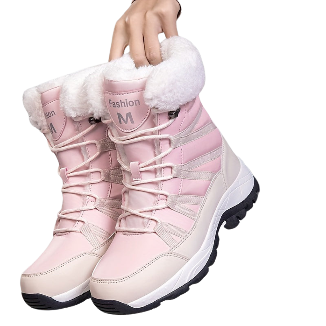 Damen Winterstiefel | Hoher Schaft geschlossene Form Profilsohle