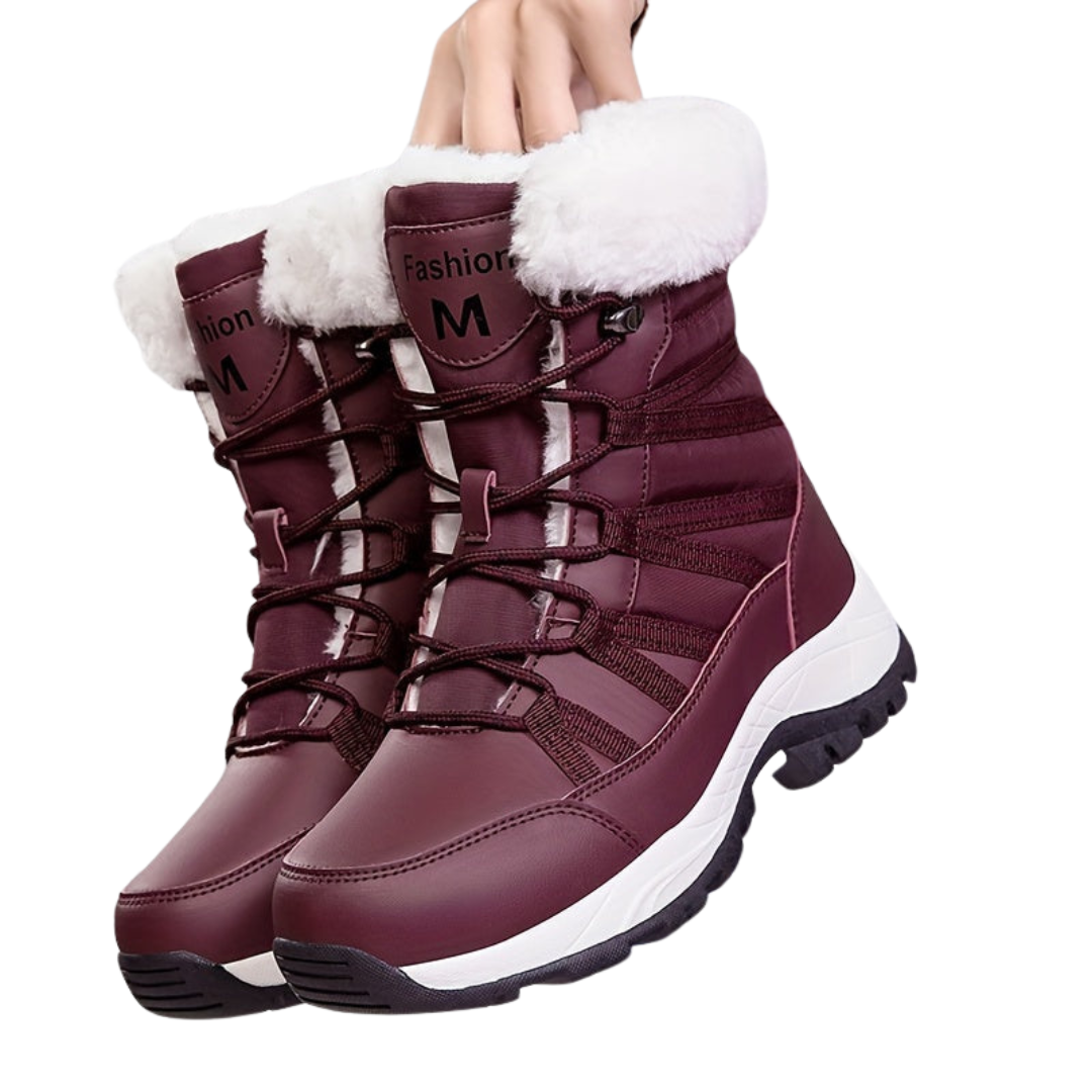 Damen Winterstiefel | Hoher Schaft geschlossene Form Profilsohle