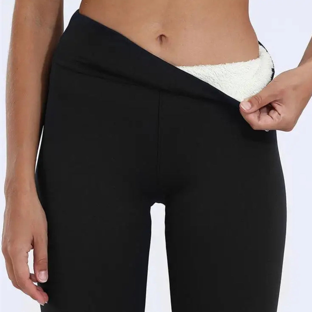 Damen Leggings | Fleece Ausführung blickdicht elastischer Bund