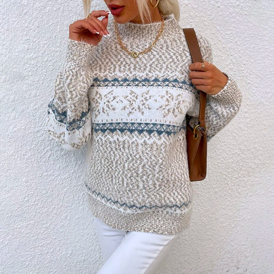 Damen Winterpullover | Strickoptik mit dekorativem Muster