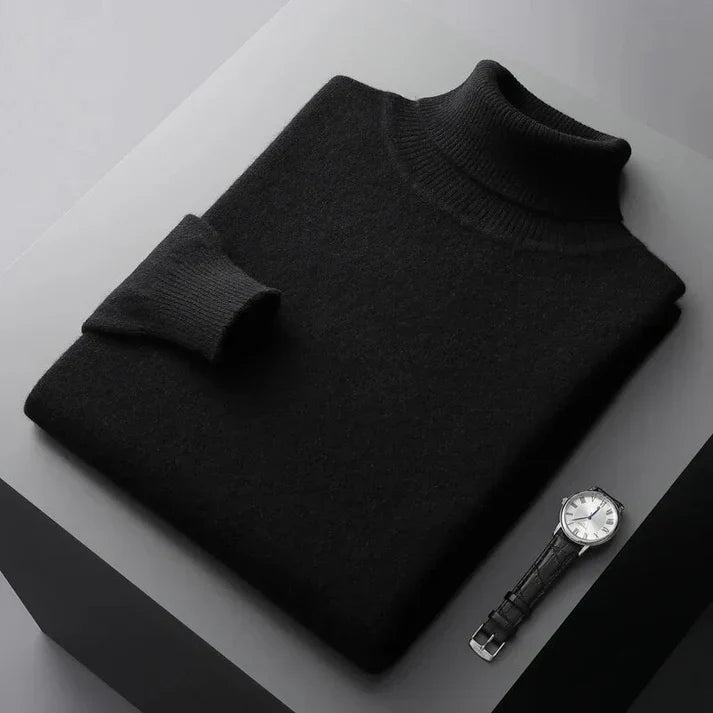 Pullover Herren | Rollkragen mit Strickstruktur