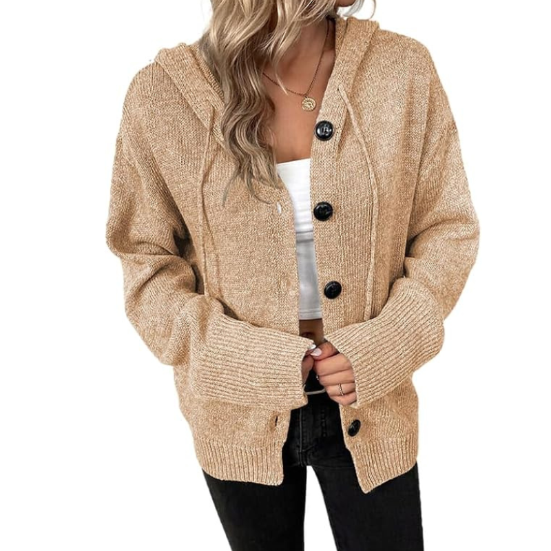 Damen Warme Strickjacke | Knopfjacke
