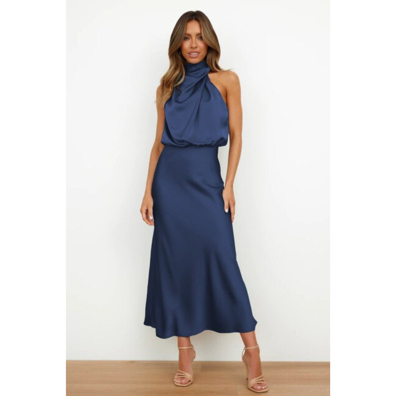 Damen-Abendkleid mit Neckholder-Ausschnitt | Midi-Länge