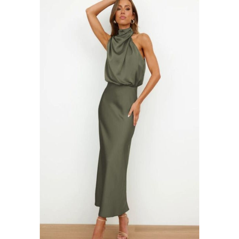 Damenkleid mit Halfterform | Midilänge