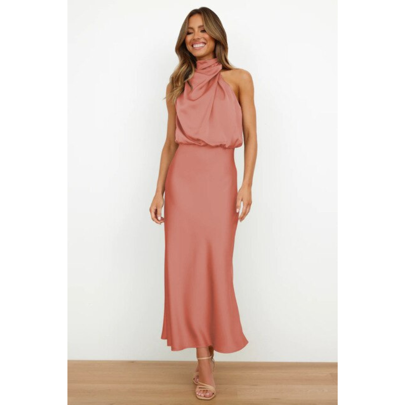 Damenkleid mit Halfterform | Midilänge