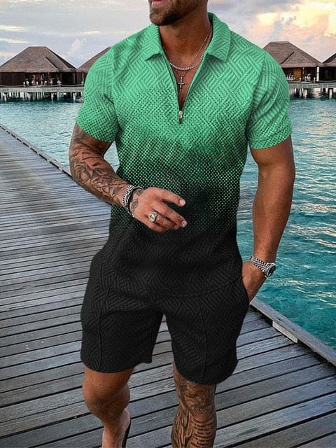 Herren Freizeit-Set | zweiteiliges Outfit mit Aufdruck