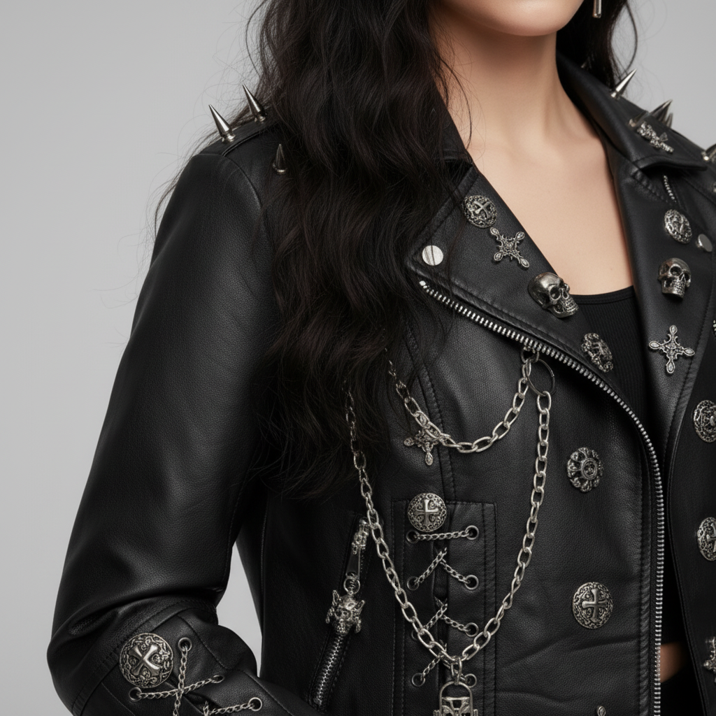 Unisexjacke | Biker-Ausführung mit Metall­elementen