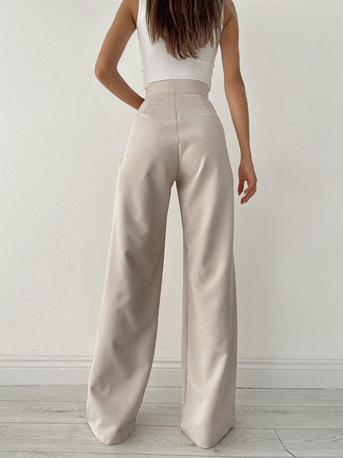 Damen Pantalon | Hohe Taille mit Schleifendetail und weitem Bein