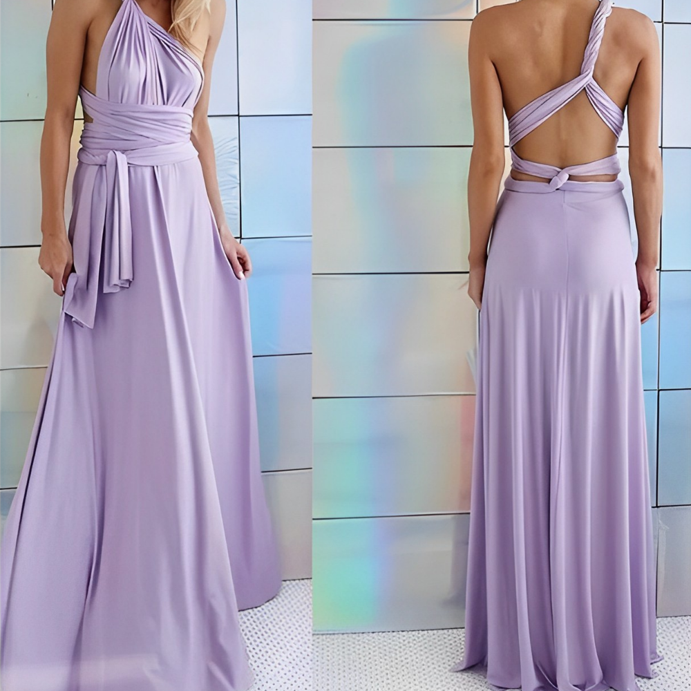 Damen Maxikleid | Wickeloptik mit offenem Rücken
