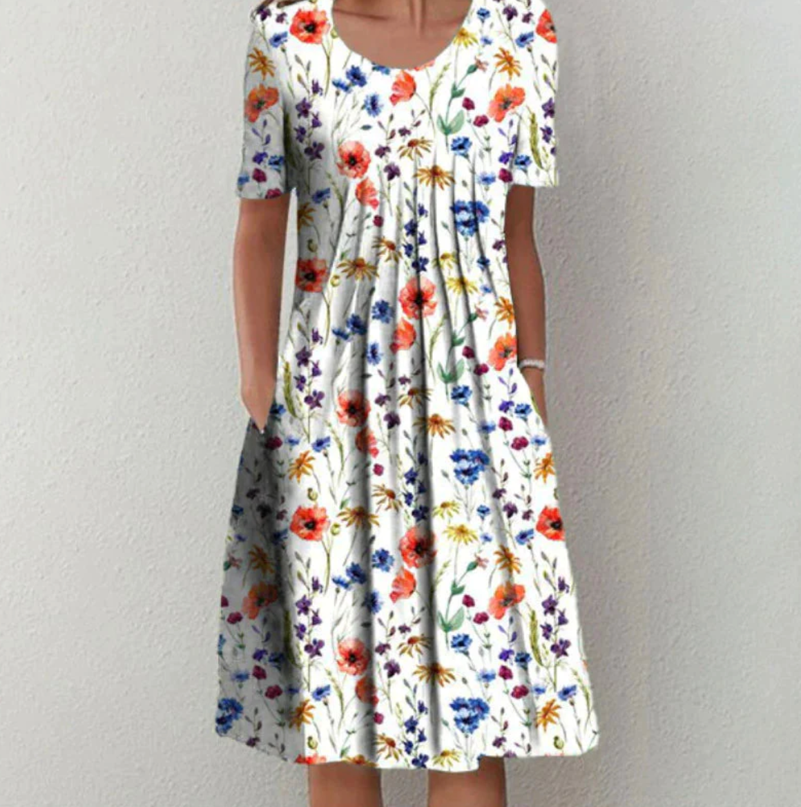 Damen Kleid Midi | Muster und durchgehende Linienführung